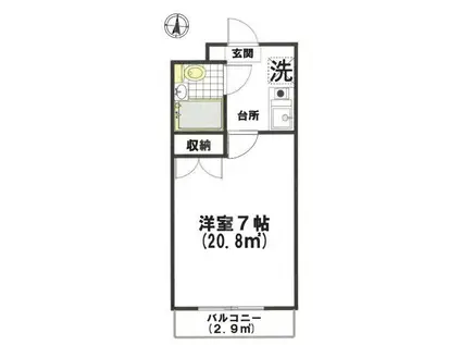 小暮ビル(1K/3階)の間取り写真