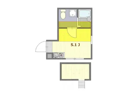 ブリックハウス千住(ワンルーム/3階)の間取り写真