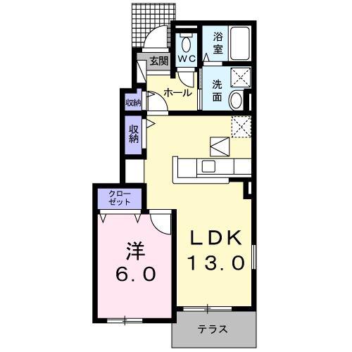 ドルチェ(1LDK/1階)の間取り写真