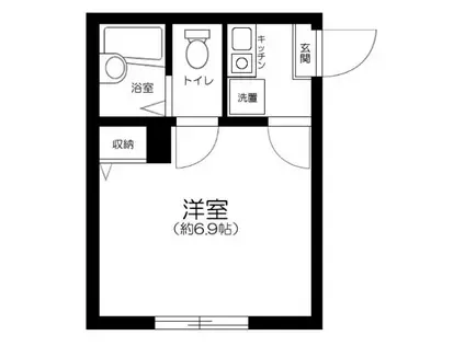 レジデンス江北(1K/2階)の間取り写真