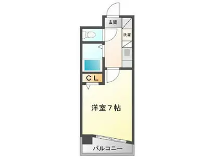 エステート記念橋(1K/8階)の間取り写真