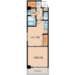 ENCHANTE泉(1DK/8階)の間取り写真