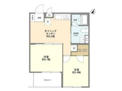 シメントピア(2DK/3階)の間取り写真