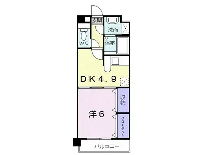 レルべ保田窪(1DK/5階)の間取り写真