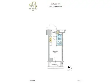 TOMORE田端(ワンルーム/6階)の間取り写真