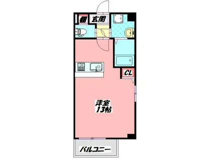 パーラム守口(ワンルーム/4階)の間取り写真