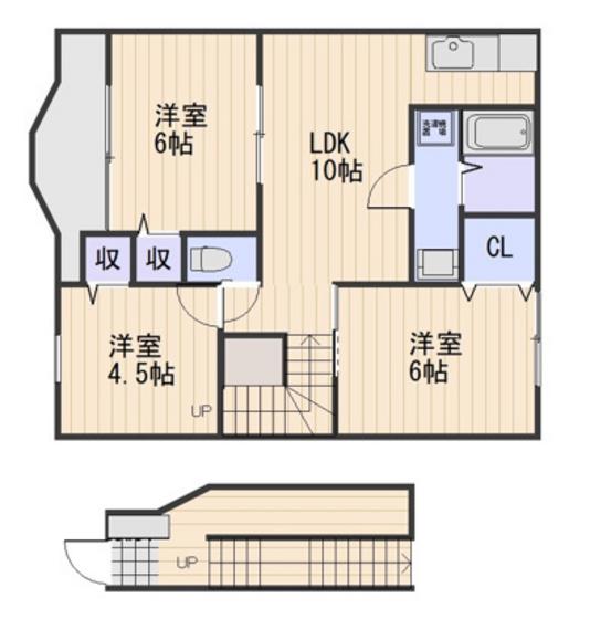 ハイ・ツリ-21A(3LDK/2階)の間取り写真