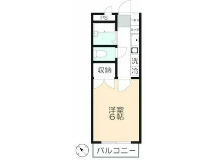 アヴィオンI(1K/3階)の間取り写真