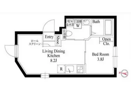 CASA GRAZIE 西大島(1LDK/1階)の間取り写真