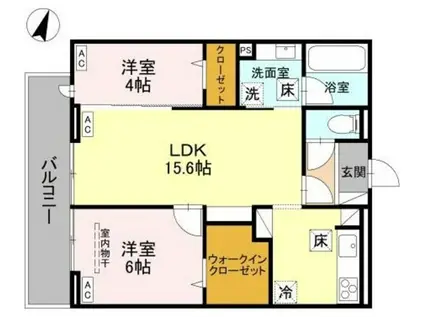 戸塚東2丁目PJ A(2LDK/1階)の間取り写真