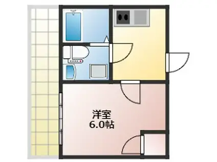 コーポひらやま(1DK/2階)の間取り写真