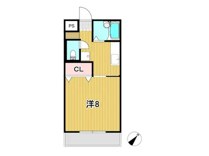 キャロットハウス(1K/2階)の間取り写真