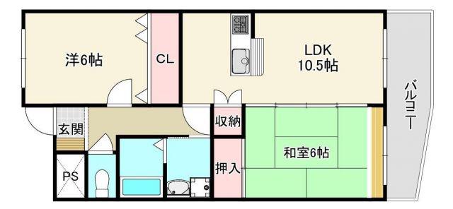 KSガーデン住吉II(2LDK/1階)の間取り写真