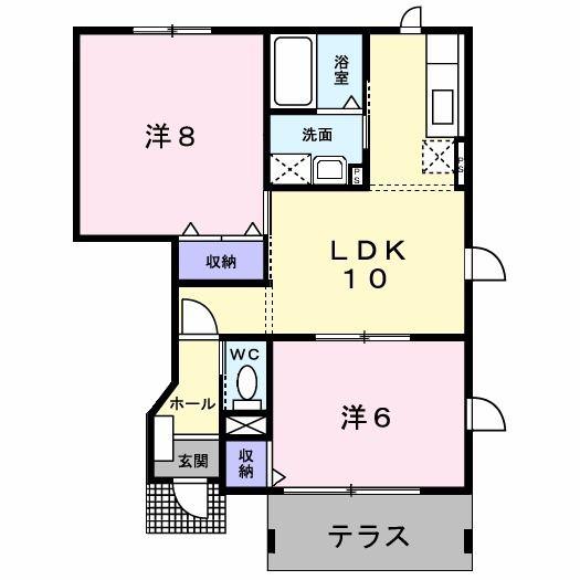 エクセルコーポなるみ(2LDK/1階)の間取り写真