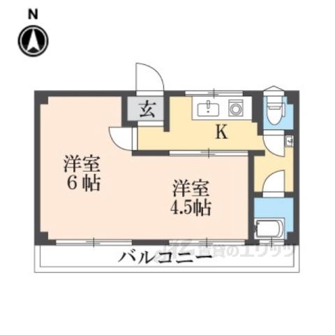 西野マンション(2K/3階)の間取り写真