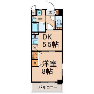 太閤通マンション(1DK/7階)の間取り写真
