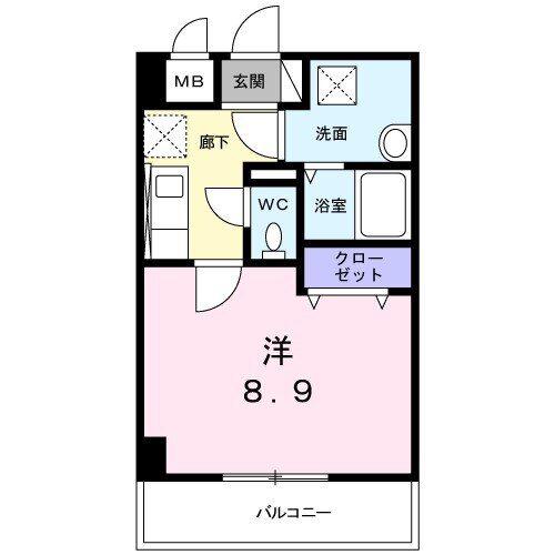 GRANDEUR フォレスタ(1K/4階)の間取り写真