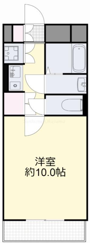 シティーガーデンオオヤマ(1K/4階)の間取り写真