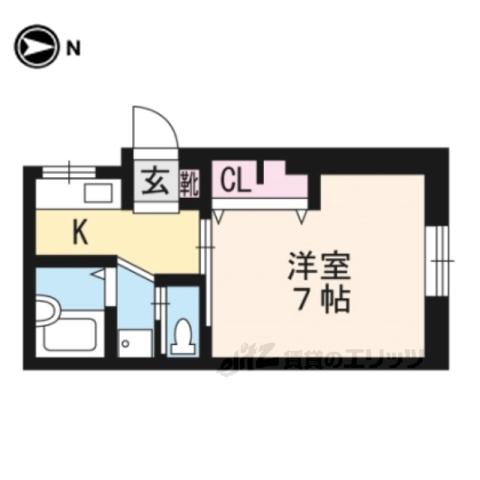 CARLVILLAⅡ(1K/1階)の間取り写真