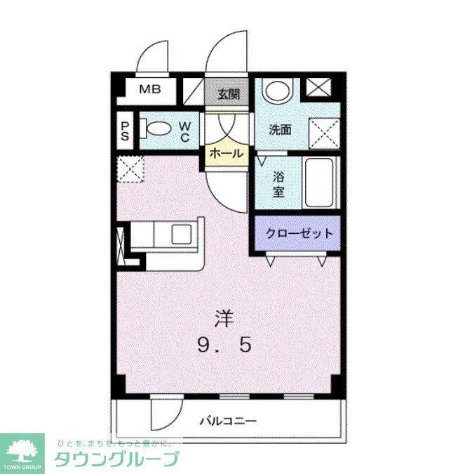 アルカンシエル(ワンルーム/2階)の間取り写真
