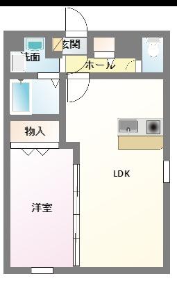 サウスキアラ(1LDK/3階)の間取り写真