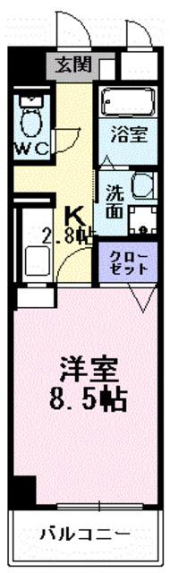 アーバンツァ(1K/7階)の間取り写真