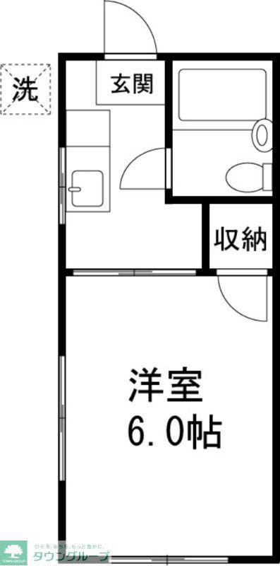 いなばハイツ(1K/1階)の間取り写真