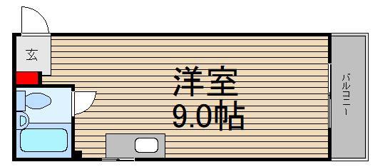 モナムール(ワンルーム/2階)の間取り写真