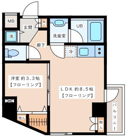 クリークス代沢レジデンス(1LDK/3階)の間取り写真