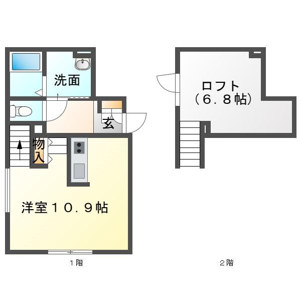 SUMICLO III(1K/2階)の間取り写真