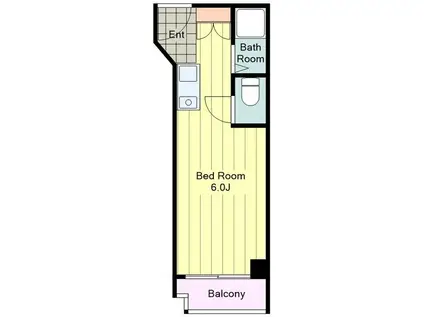 エリートビル八幡町(1K/6階)の間取り写真