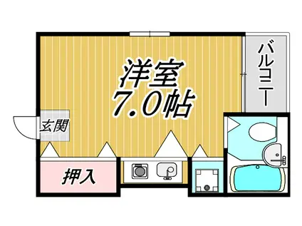 とんがりぼうし(ワンルーム/2階)の間取り写真