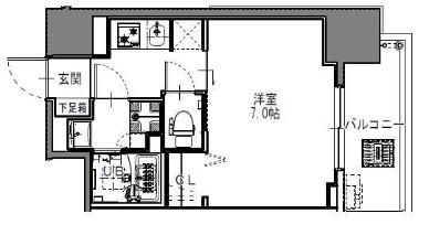 S-RESIDENCE難波大国町DEUX(1K/12階)の間取り写真