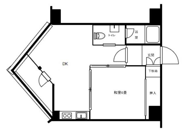 中銀高輪マンシオン(1DK/10階)の間取り写真