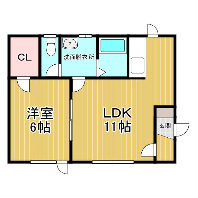 CLASSE(1LDK/1階)の間取り写真