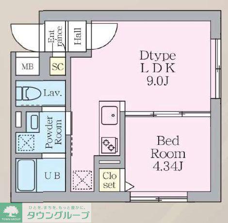 MAJESTIC LIFE 武蔵小山(1LDK/2階)の間取り写真
