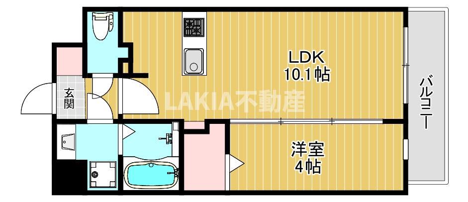 ミラージュパレス天王寺堀越町(1LDK/3階)の間取り写真