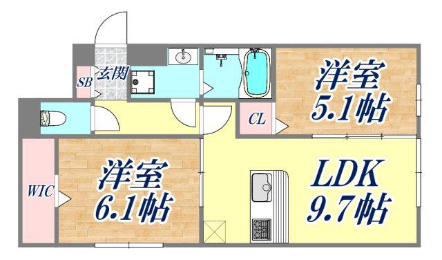 KANEMASA(2DK/1階)の間取り写真