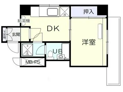 初穂マンション蒲田(1DK/7階)の間取り写真