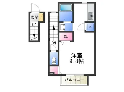 サンテ高石(ワンルーム/2階)の間取り写真