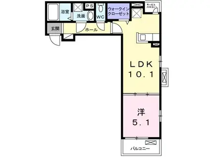 グレンディール ティニー(1LDK/2階)の間取り写真