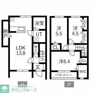 GRAND TERRACE 野々下(3LDK/1階)の間取り写真