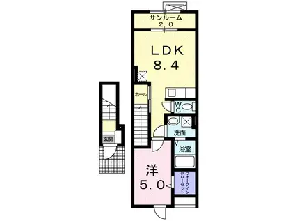 コンセル ジュール(1LDK/2階)の間取り写真