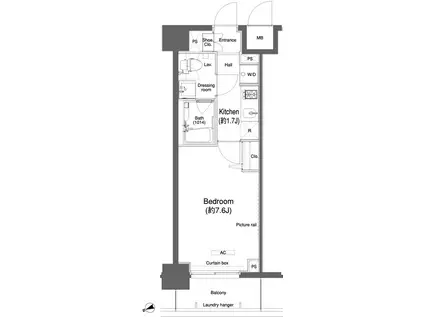 プラウドフラット鶴見I(1K/8階)の間取り写真