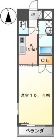 ピュアライヴ II(1K/5階)の間取り写真