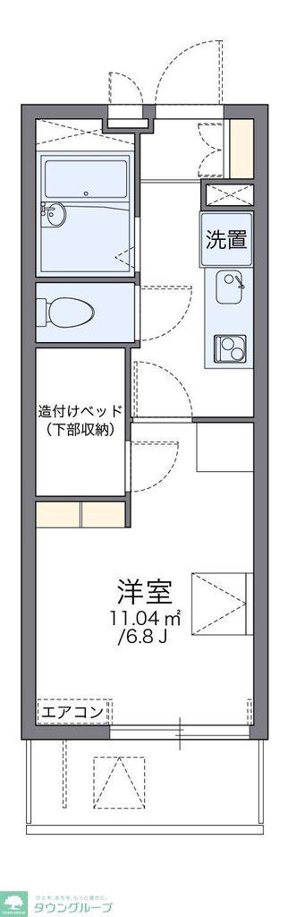 レオパレスボヌール(1K/1階)の間取り写真