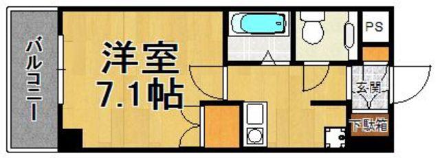 アイレ茶山(1K/2階)の間取り写真