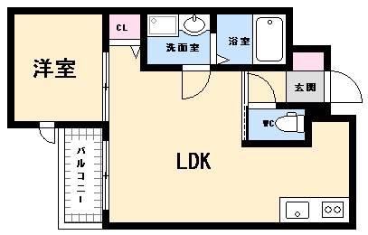 月光南観音 五番館(1LDK/2階)の間取り写真