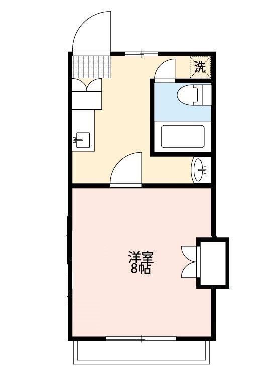 アビタント玉川学園(1DK/2階)の間取り写真