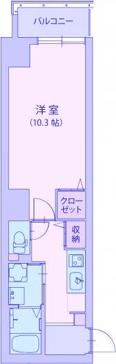 ルノンセンター南(1K/4階)の間取り写真